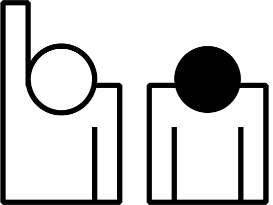 Pictogramme noir représentant le travail de d'appel d'offre auprès des artisans du bâtiment d'un architecte spécialisé en éco-rénovation.