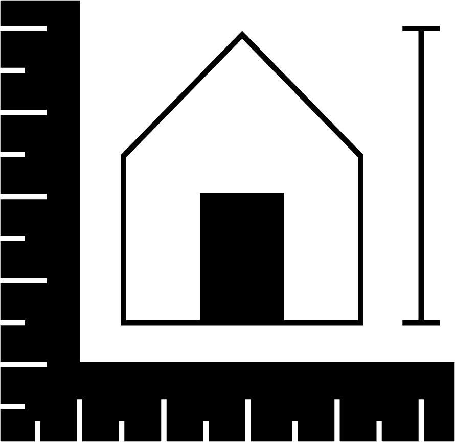 Pictogramme noirreprésentant l'activité de conseil d'un architecte, notamment pour la demande d'un permis de construire pour une extension.